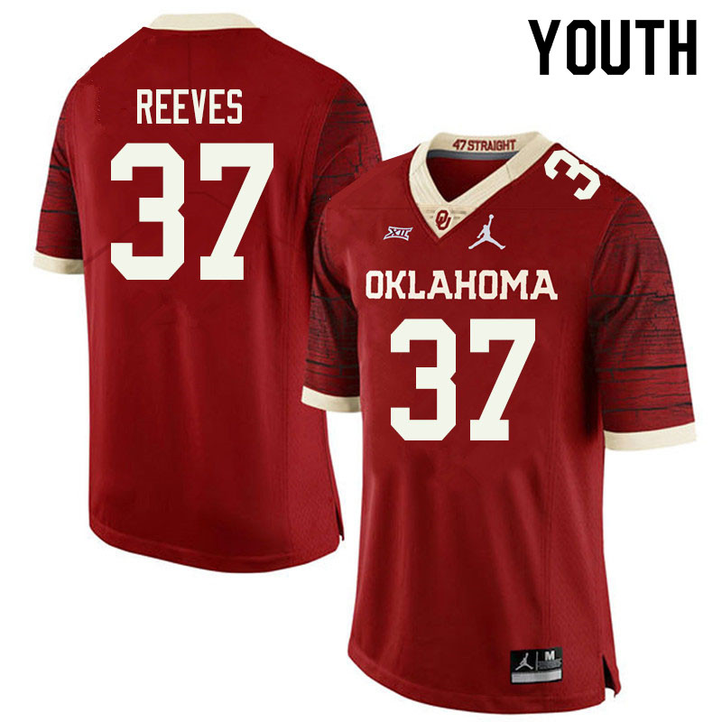 Jordan Brand Youth #37 Easton Reeves Oklahoma Sooners College Football Jerseys Sale-Retro - Click Image to Close
